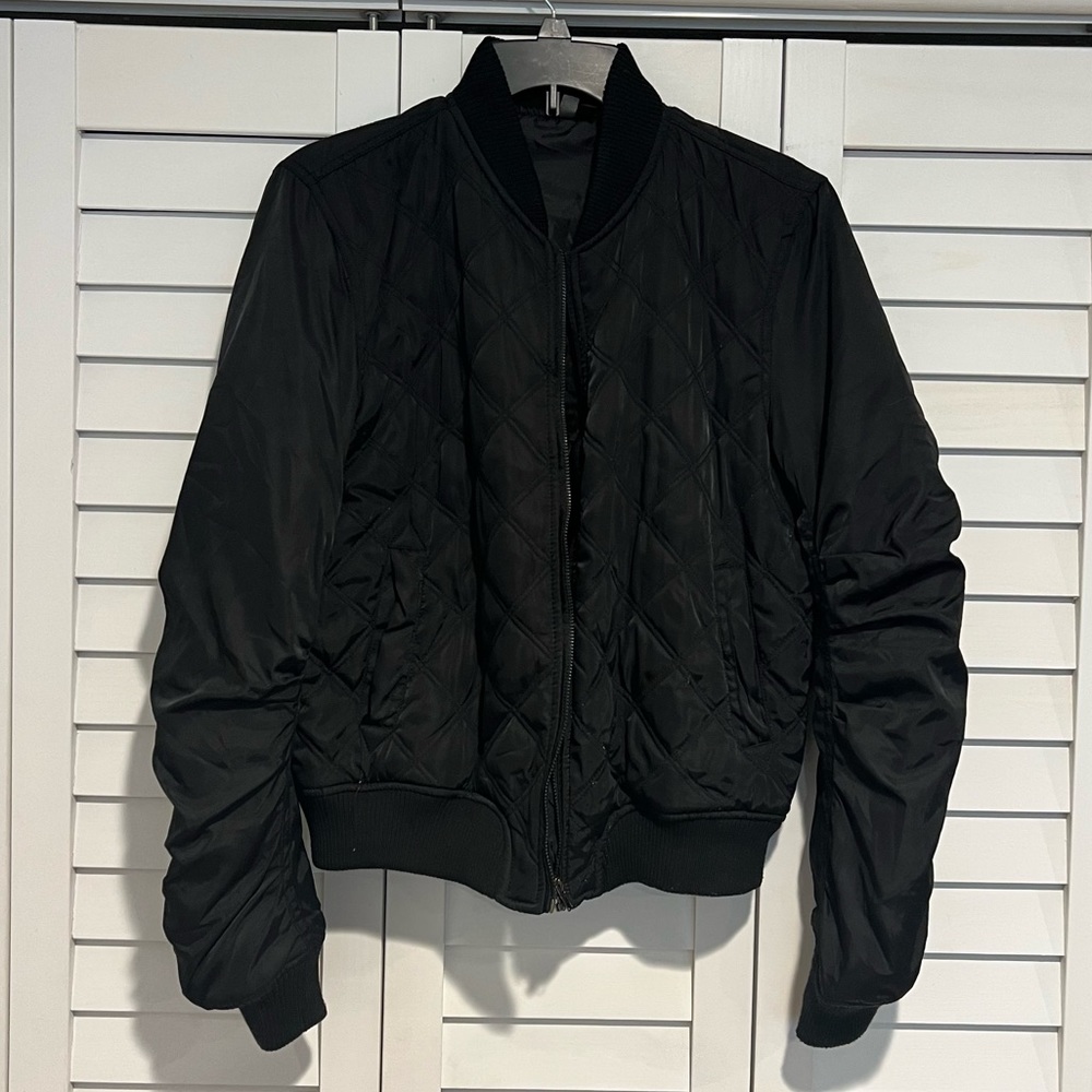Quilted bomber jacket
